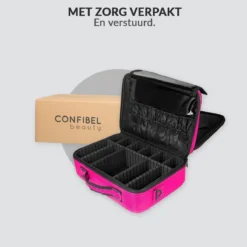 Cosmetica Koffer - Make-up Koffer Met Verstelbare Vakken - Visagie En Nagelstyliste Beauty Koffer - 40x30x14CM - Roze -Cosmeticawinkel 1200x1200 1334