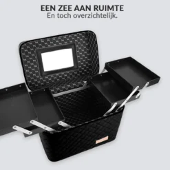 Confibel Make Up Koffer - Uitklapbaar - 5 Opbergbakken - Met Spiegel - Zwart -Cosmeticawinkel 1200x1200 1344