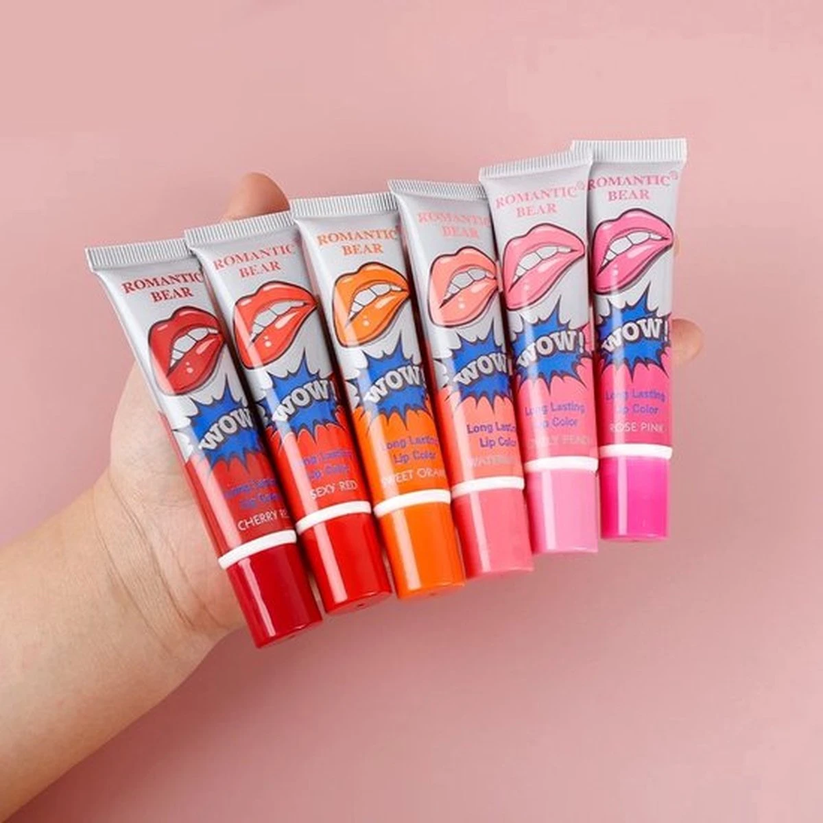 New Romantic Bear Peel Off Liquid Lipstick Waterproof - Langdurig Lipgloss - SEXY RED 4 New Romantic Bear Peel Off Liquid Lipstick Waterproof - Langdurig Lipgloss - SEXY RED - Afbeelding 4