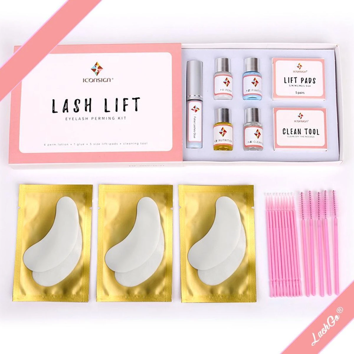 Iconsign® Wimperlifting Set / Lash Lift Kit - 25-Delige - Setje LashGo® Nep Wimpers Inbegrepen - Natuurlijk Wimper Krullen - Wimperliftingset 2 Iconsign® Wimperlifting Set / Lash Lift Kit - 25-Delige - Setje LashGo® Nep Wimpers Inbegrepen - Natuurlijk Wimper Krullen - Wimperliftingset - Afbeelding 2