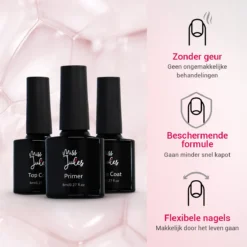 Miss Jules® Base & Top Coat & Primer 24 Ml - Gellak - Goede Aanhechting - Blijvend Glanzende Nagels -Cosmeticawinkel 1200x1200 922