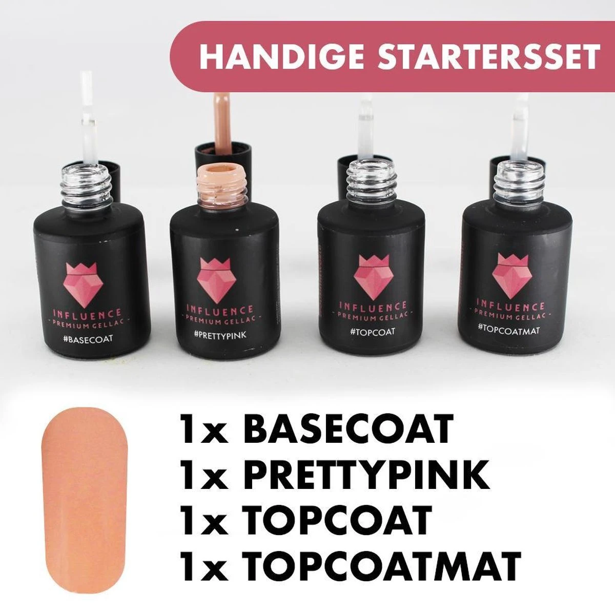 Merkloos #PRETTYPINKSERIE - Influence Gellac - Roze Gellak - Gellak Roze UV - UV Gellak - Gel Nagellak - Basecoat - Topcoat - Topcoatmat - No Wipe - Startersset - Kado Vrouw - Valentijns Cadeau - Kado Voor Haar - 4 X 10 Ml 1 Merkloos #PRETTYPINKSERIE - Influence Gellac - Roze Gellak - Gellak Roze UV - UV Gellak - Gel Nagellak - Basecoat - Topcoat - Topcoatmat - No Wipe - Startersset - Kado Vrouw - Valentijns Cadeau - Kado Voor Haar - 4 X 10 Ml