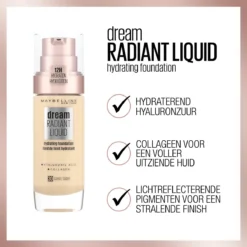 Maybelline Dream Radiant Liquid - 054 Toffee - Foundation Geschikt Voor De Droge Huid Met Hyaluronzuur - 30 Ml -Cosmeticawinkel 1200x1200 96