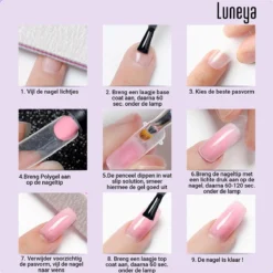 Luneya Polygel Kit - 6 Kleuren - Polygel Nagels Starterspakket - Tasje - Incl. UV LED Lamp -Cosmeticawinkel 1200x1200 974