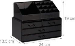 A&K 2in1 Make-up Organizer - 4 Lades Cosmetica Opbergdoos - Kaptafel - Zwart -Cosmeticawinkel 1200x731 1