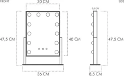 United Entertainment - Hollywood Spiegel Met 12 LEDs - 36x47,5 Cm - Wit -Cosmeticawinkel 1200x739