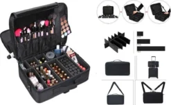 Visagie Kappers Koffer - Make Up Cosmetica Tas - Beauty Case - Groot 41 X 31 X 14 Cm