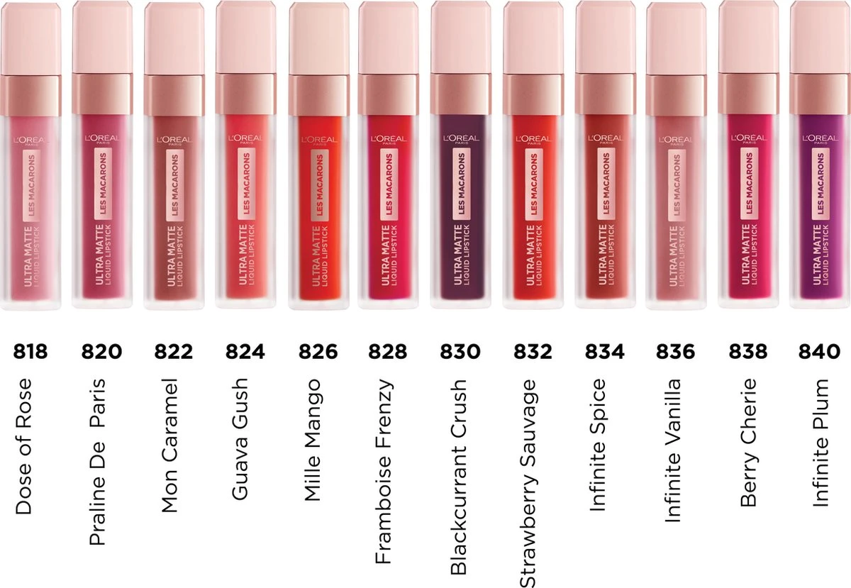 L'Oréal Paris Les Macarons Langhoudende Matte Lipstick - 818 Dose Of Rose – Roze – 6,7 Ml 6 L'Oréal Paris Les Macarons Langhoudende Matte Lipstick - 818 Dose Of Rose – Roze – 6,7 Ml - Afbeelding 6