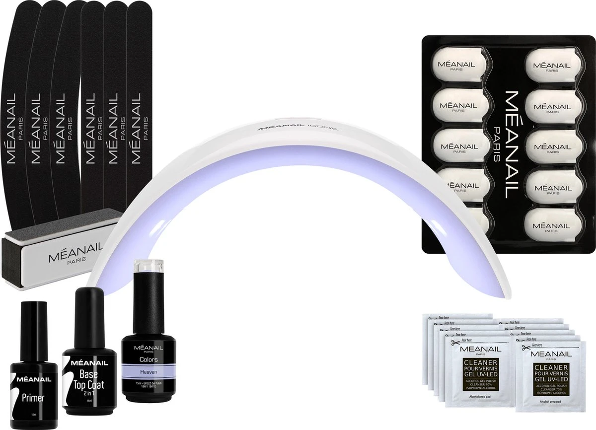 Gellak Starterspakket – Méanail Kit Design - Led Lamp – Gel Nagellak 15ml - Heaven 1 Gellak Starterspakket – Méanail Kit Design - Led Lamp – Gel Nagellak 15ml - Heaven