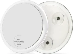 20x Vergrotende Spiegel | Met Zuignappen| Make- Up Spiegel | Close- Up Spiegel | Supervergroting | 12.5cm Diameter | Transparant