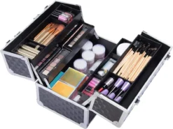 Make-upkoffer, Kapperskoffer, Cosmeticakoffer, Lege Nagelkoffer, Multikoffer, Afsluitbaar Voor Nageldesign/massageolie/fotoapparatuur, 34,7 X 22,2 X 25 Cm HMTM-YAHEE-411176 -Cosmeticawinkel 1200x898 1