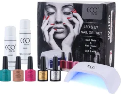 CCO Gellak Starterspakket - Gel Nagellak - Medium - Met 18W Led Lamp - 3 Kleuren