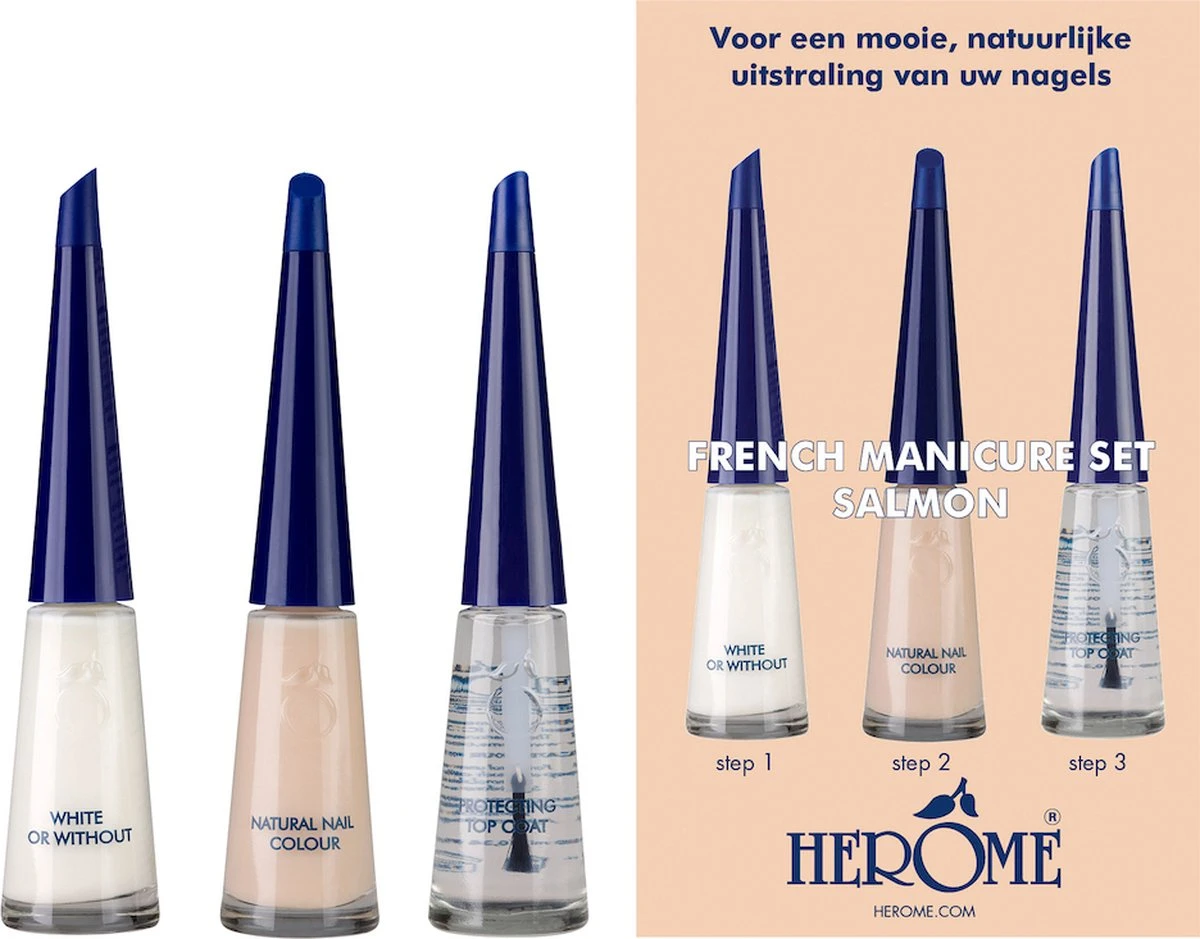 Herome French Manicure Set Salmon - Complete Set In 3 Stappen Een French Manicure - Met Een Salmon Kleurlak, Een Witte Nagellak Voor De Nagelranden En Een Top Coat - 3x10ml. 11 Herome French Manicure Set Salmon - Complete Set In 3 Stappen Een French Manicure - Met Een Salmon Kleurlak, Een Witte Nagellak Voor De Nagelranden En Een Top Coat - 3x10ml. - Afbeelding 11