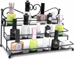 Confibel Nagellak Organizer - Nagellak Flesjes Houder - Essentiële Oliën Organizer - Rek Voor Flesjes - Wanddecoratie - Zwart -Cosmeticawinkel 1200x951 1