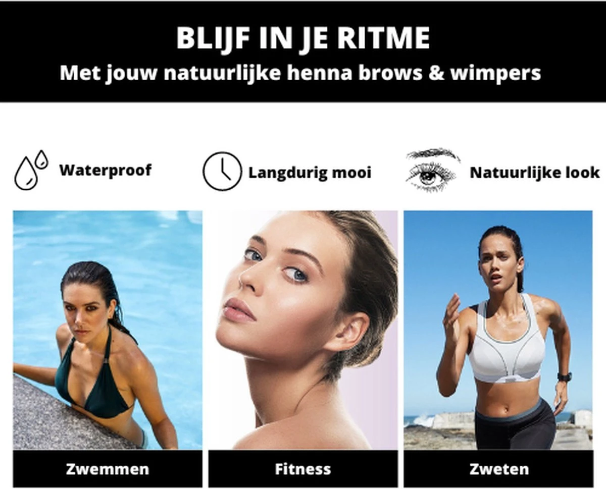 2 In 1 - Henna Wenkbrauwverf En Wimperverf - Bruin - Henna Brows - DIY Henna Brows Kit - Starterspakket 6 2 In 1 - Henna Wenkbrauwverf En Wimperverf - Bruin - Henna Brows - DIY Henna Brows Kit - Starterspakket - Afbeelding 6