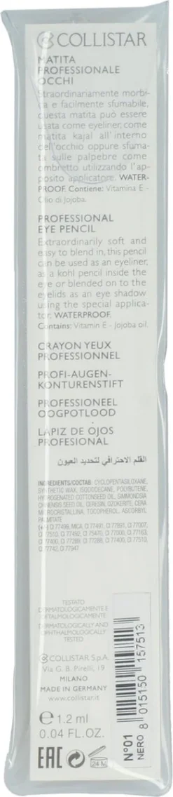 Collistar Professional Eyepencil 1, Black 10 Collistar Professional Eyepencil 1, Black -Cosmeticawinkel 261x1200 1