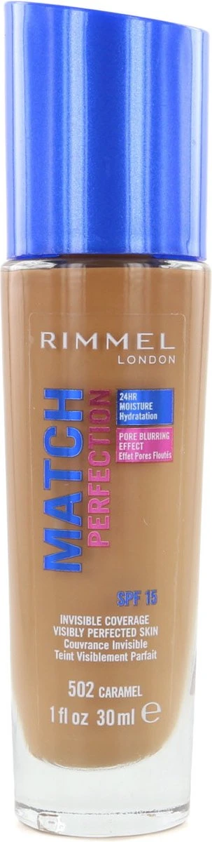 Rimmel London Match Perfection Foundation 502 Caramel 8 Rimmel London Match Perfection Foundation 502 Caramel - Afbeelding 8