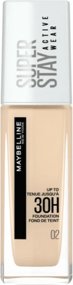 Maybelline - Superstay Active Wear Foundation - 02 Naked Ivory -Cosmeticawinkel 307x1200 1