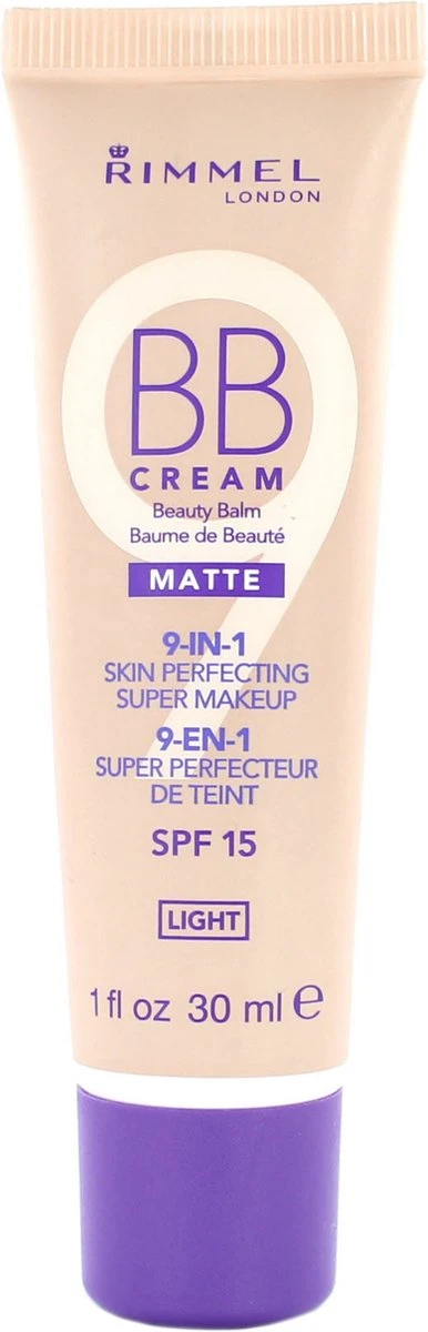 Rimmel London BB Cream 9-in-1 Matte Skin Perfecting Super Makeup - Light - BB Cream 2 Rimmel London BB Cream 9-in-1 Matte Skin Perfecting Super Makeup - Light - BB Cream - Afbeelding 2