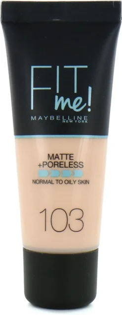 Maybelline Fit Me Matte & Poreless Foundation - 103 Pure Ivo - 30 Ml