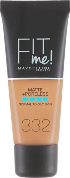 Maybelline Fit Me Matte & Poreless Foundation - 332 Golden Caramel -Cosmeticawinkel 473x1200