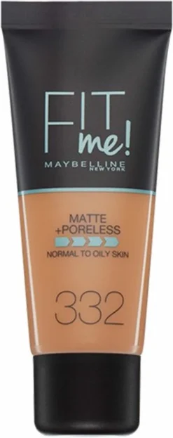 Maybelline Fit Me Matte & Poreless Foundation - 332 Golden Caramel -Cosmeticawinkel 476x1200 1