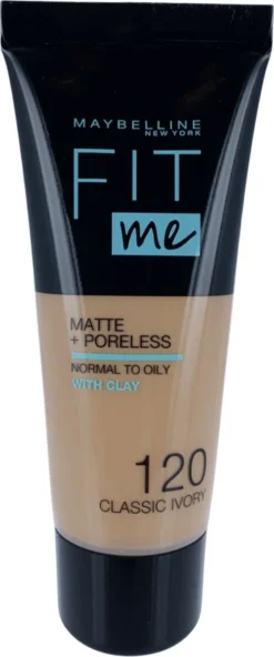 Maybelline Fit Me Matte & Poreless Foundation - 120 Classic Ivory 23 Maybelline Fit Me Matte & Poreless Foundation - 120 Classic Ivory -Cosmeticawinkel 501x1200
