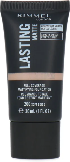 Rimmel London Lasting Matte Foundation - 200 Soft Beige -Cosmeticawinkel 521x1200 4