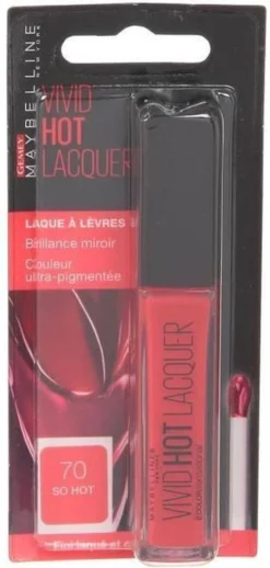 Maybelline MAY CS VIVID HOT LACQ.BLfr/it/nl 70 SO Lippenstift Rood Glans
