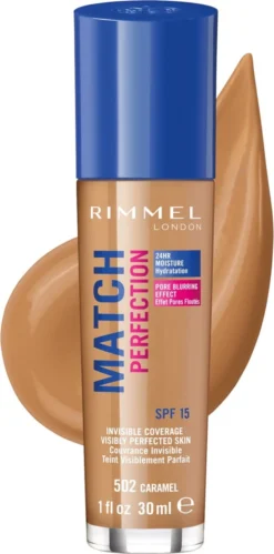 Rimmel London Match Perfection Foundation 502 Caramel 26 Rimmel London Match Perfection Foundation 502 Caramel -Cosmeticawinkel 594x1200