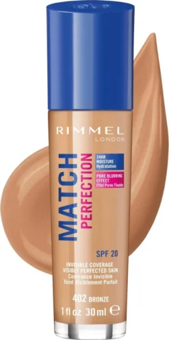 Rimmel London Match Perfection Foundation - 402 Bronze - Beige -Cosmeticawinkel 598x1200