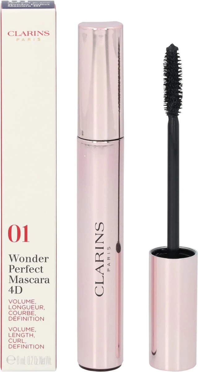 Clarins Wonder Perfect Mascara 4D Mascara - 01 Perfect Black - Zwart 15 Clarins Wonder Perfect Mascara 4D Mascara - 01 Perfect Black - Zwart - Afbeelding 15