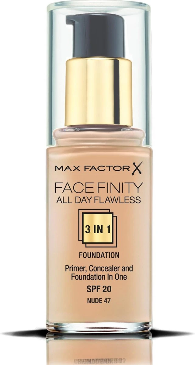 Max Factor Facefinity All Day Flawless 3-in-1 Liquid Foundation - 047 Nude 1 Max Factor Facefinity All Day Flawless 3-in-1 Liquid Foundation - 047 Nude