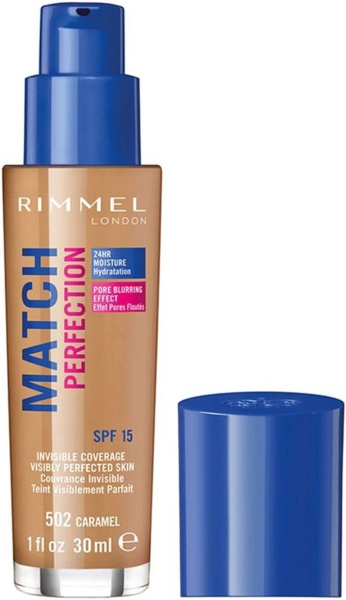 Rimmel London Match Perfection Foundation 502 Caramel 14 Rimmel London Match Perfection Foundation 502 Caramel - Afbeelding 14
