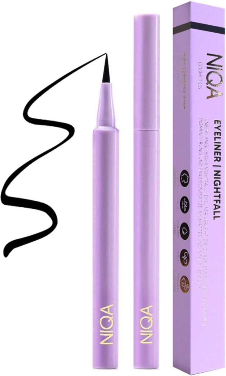NIQA - Liquid Eyeliner Nightfall - Cat Eye Look - Vegan & Halal 1 NIQA - Liquid Eyeliner Nightfall - Cat Eye Look - Vegan & Halal