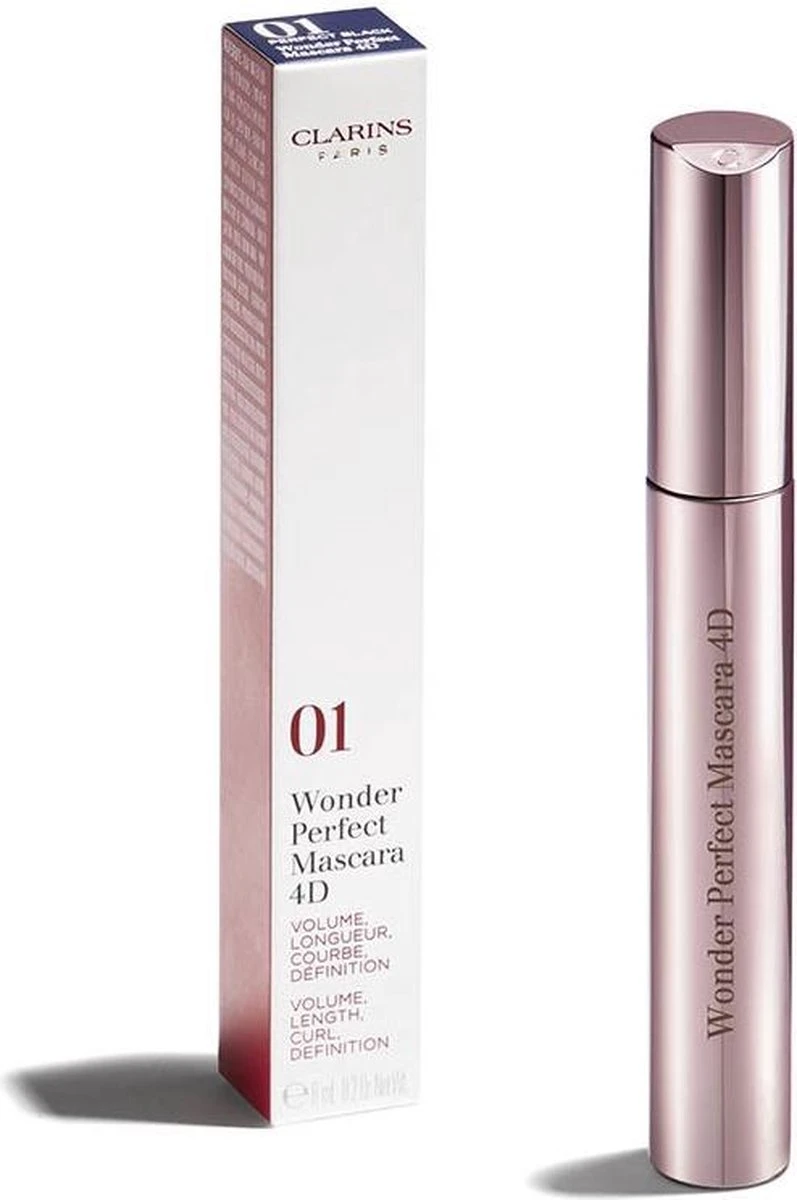 Clarins Wonder Perfect Mascara 4D Mascara - 01 Perfect Black - Zwart 2 Clarins Wonder Perfect Mascara 4D Mascara - 01 Perfect Black - Zwart - Afbeelding 2