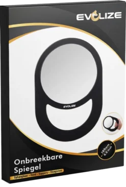 Evolize Onbreekbare Spiegel Met Handvat - Ø 16,5 Cm - Ophangbaar - Rond - Handspiegel - Kappersspiegel - Reisspiegel - Make Up - Afmeting: 28 X 19 Cm - Zwart -Cosmeticawinkel 809x1200 3