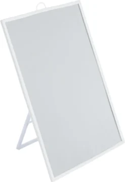 Basic Make-up Spiegel/scheerspiegel Op Standaard Kunststof 15 X 20 Cm Wit - Badkamer/kaptafel Opmaakspiegels