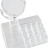 Oxid7® Organizer Voor Cosmetica Acryl - 25,5x22,5x15 Cm - 16 Vakken En Spiegel Met 3x Vergroting